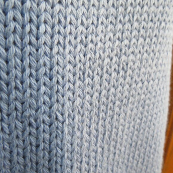 Shannon Passero Blue Marion Pullover Sweater 100% Cotton Denim Pocket Large - Picture 8 of 13